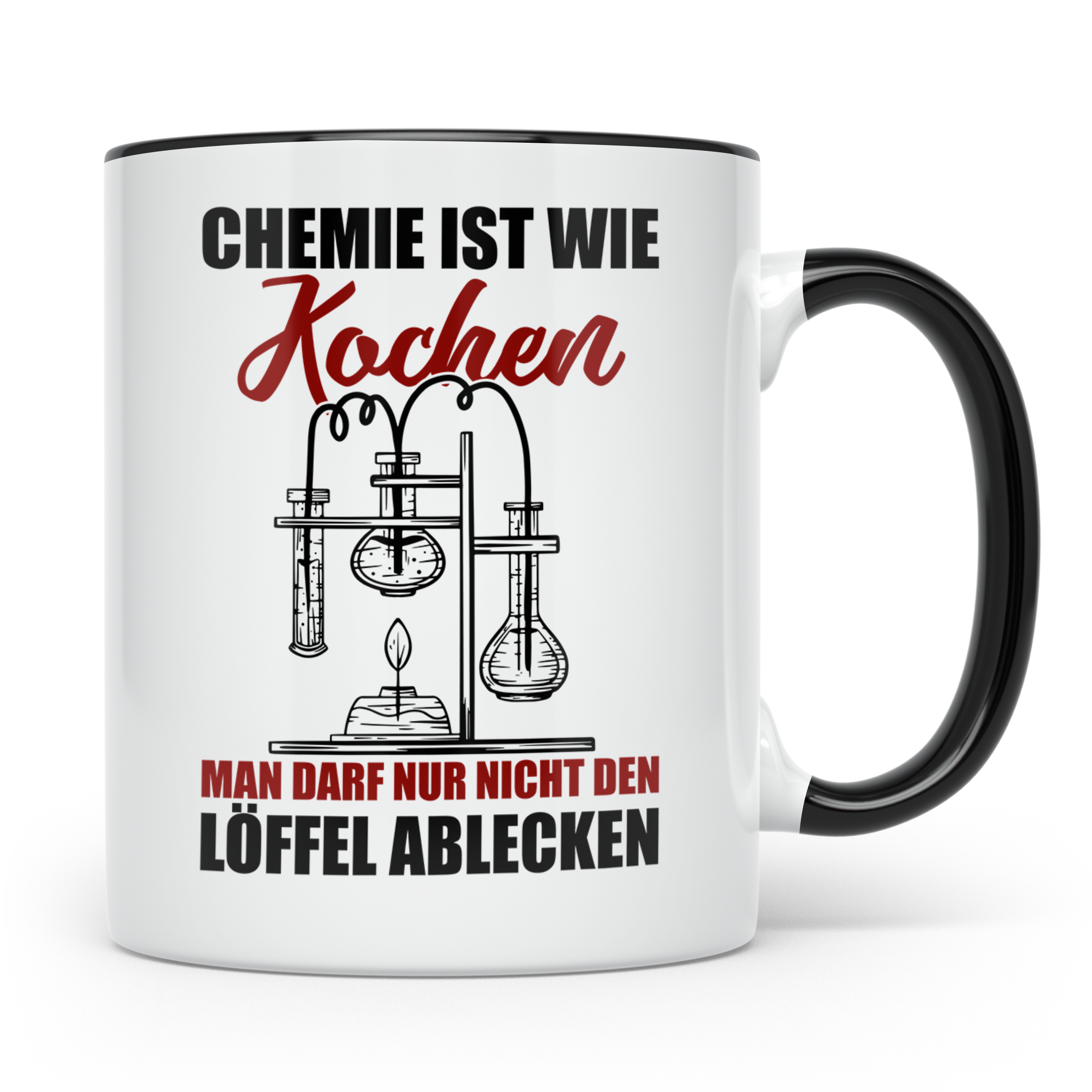 Koch Tasse - Man darf nur nicht den Löffel abgeben Küchen Sp – Schwarz [farbe:schwarz]
