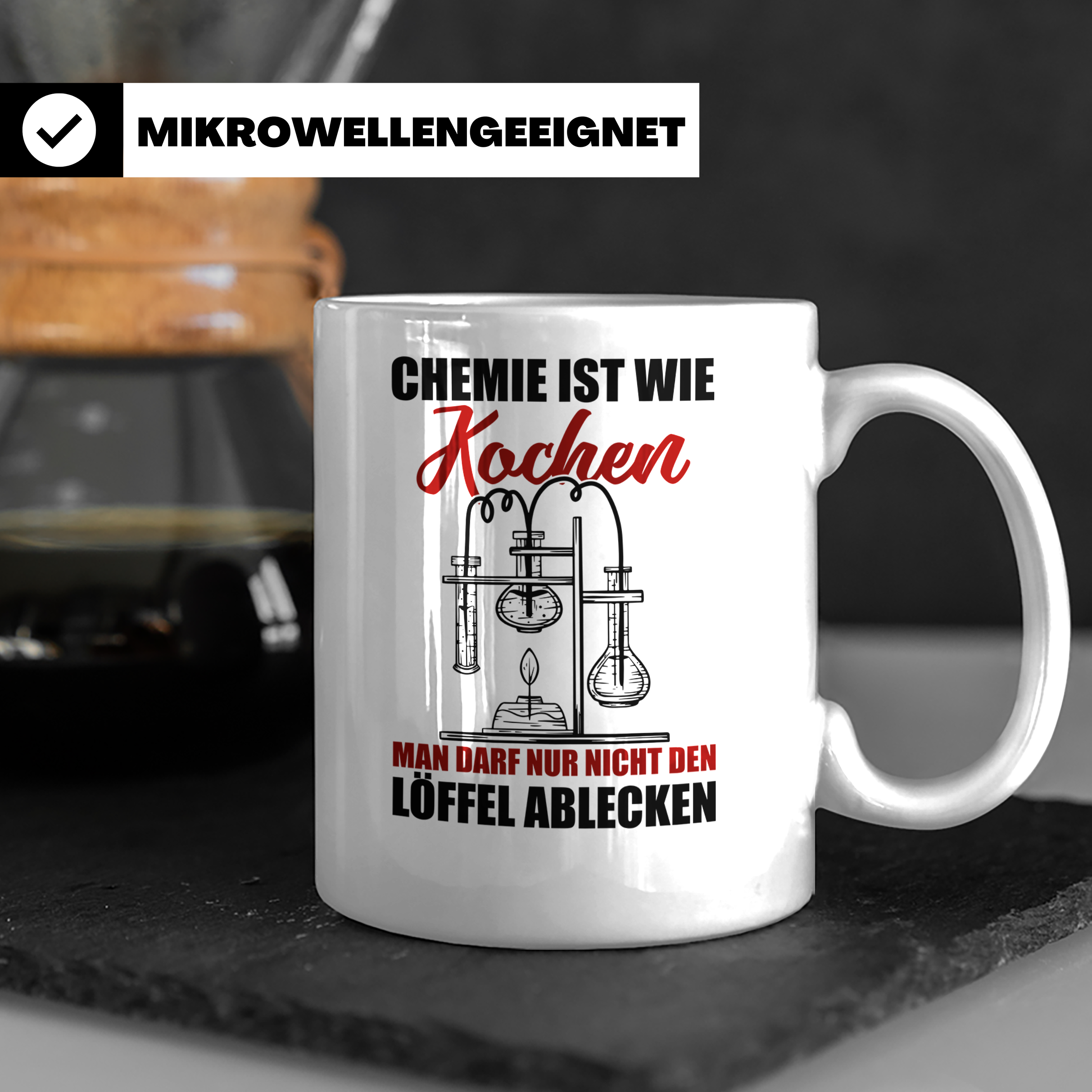 Koch Tasse - Man darf nur nicht den Löffel abgeben Küchen Sp – Weiß [farbe:weiß]