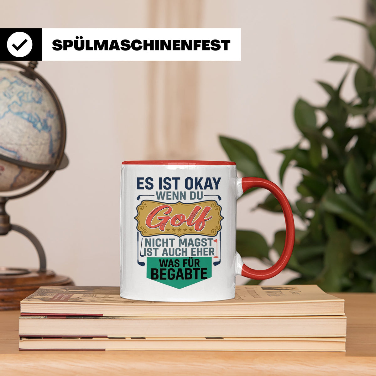 Golfer Tasse mit Spruch Was für Begabte, lustiges Geschenk f – Rot [farbe:rot]