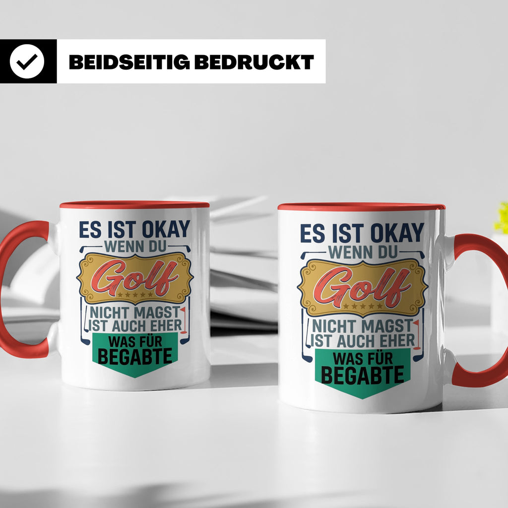 Golfer Tasse mit Spruch Was für Begabte, lustiges Geschenk f – Rot [farbe:rot]