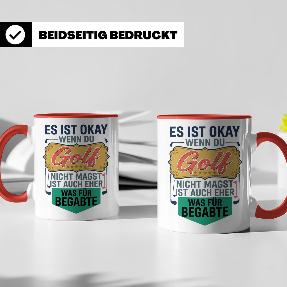 Golfer Tasse mit Spruch Was für Begabte, lustiges Geschenk f – Rot [farbe:rot]