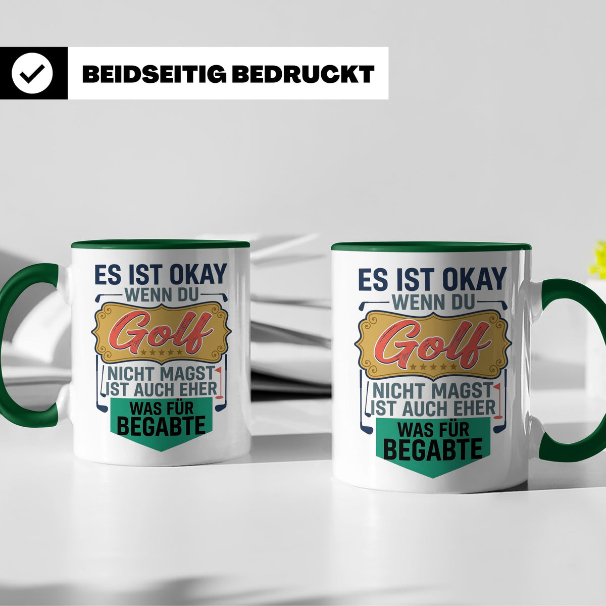 Golfer Tasse mit Spruch Was für Begabte, lustiges Geschenk f – Grün [farbe:grün]