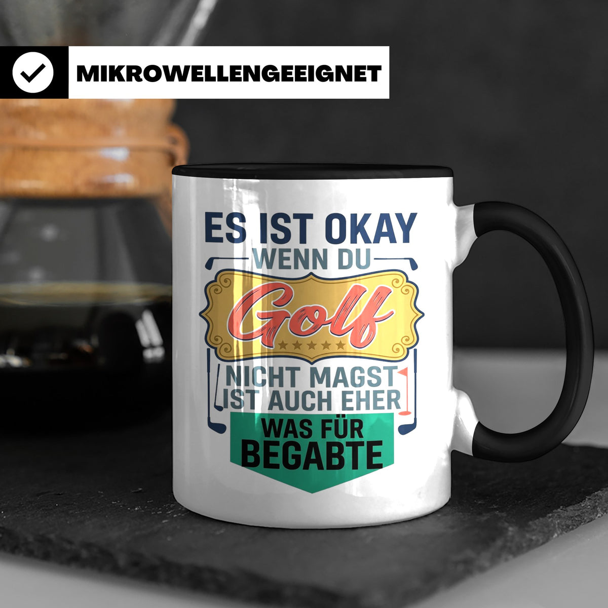 Golfer Tasse mit Spruch Was für Begabte, lustiges Geschenk f – Schwarz [farbe:schwarz]