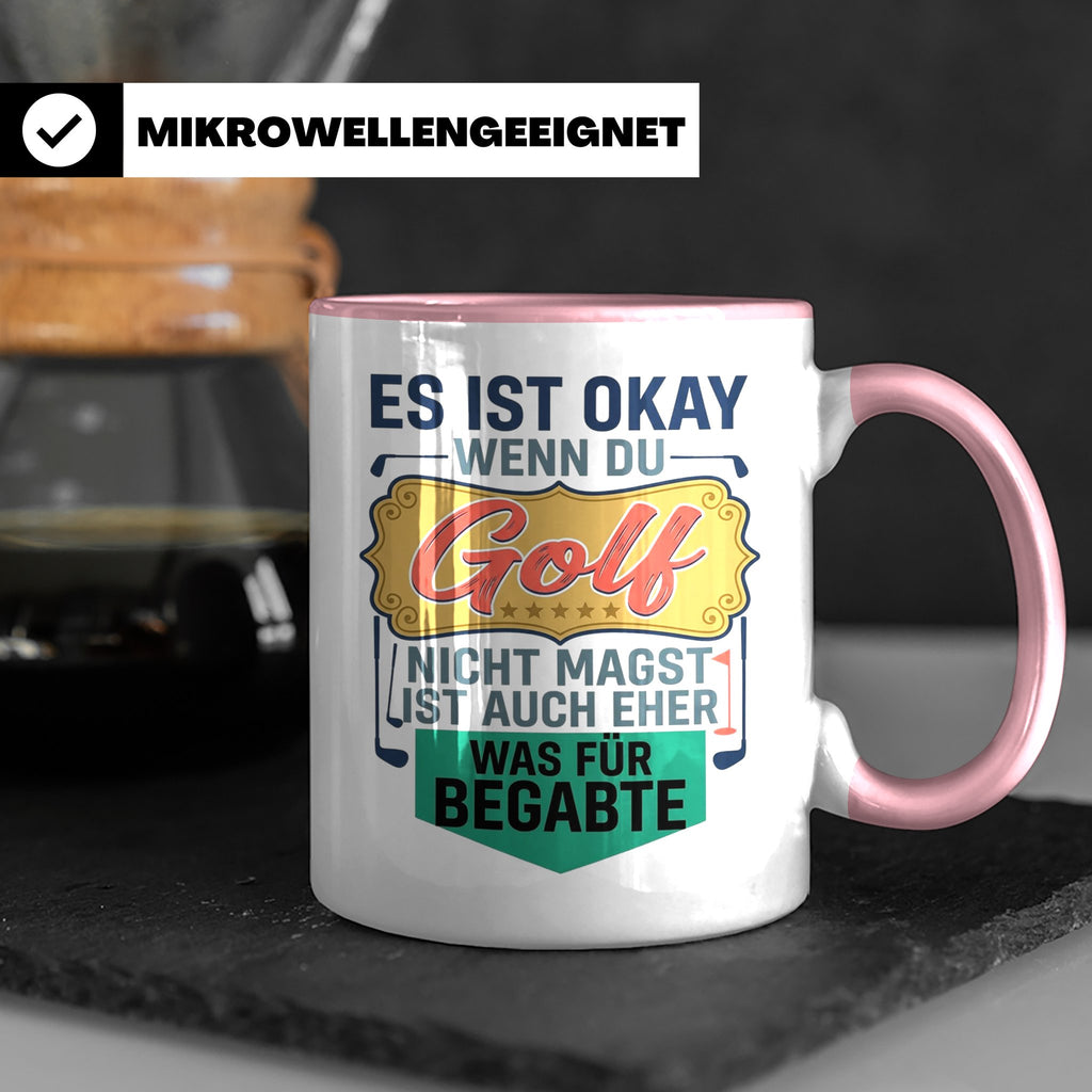 Golfer Tasse mit Spruch Was für Begabte, lustiges Geschenk f – Rosa [farbe:rosa]