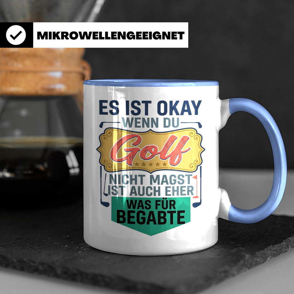 Golfer Tasse mit Spruch Was für Begabte, lustiges Geschenk f – Blau [farbe:blau]