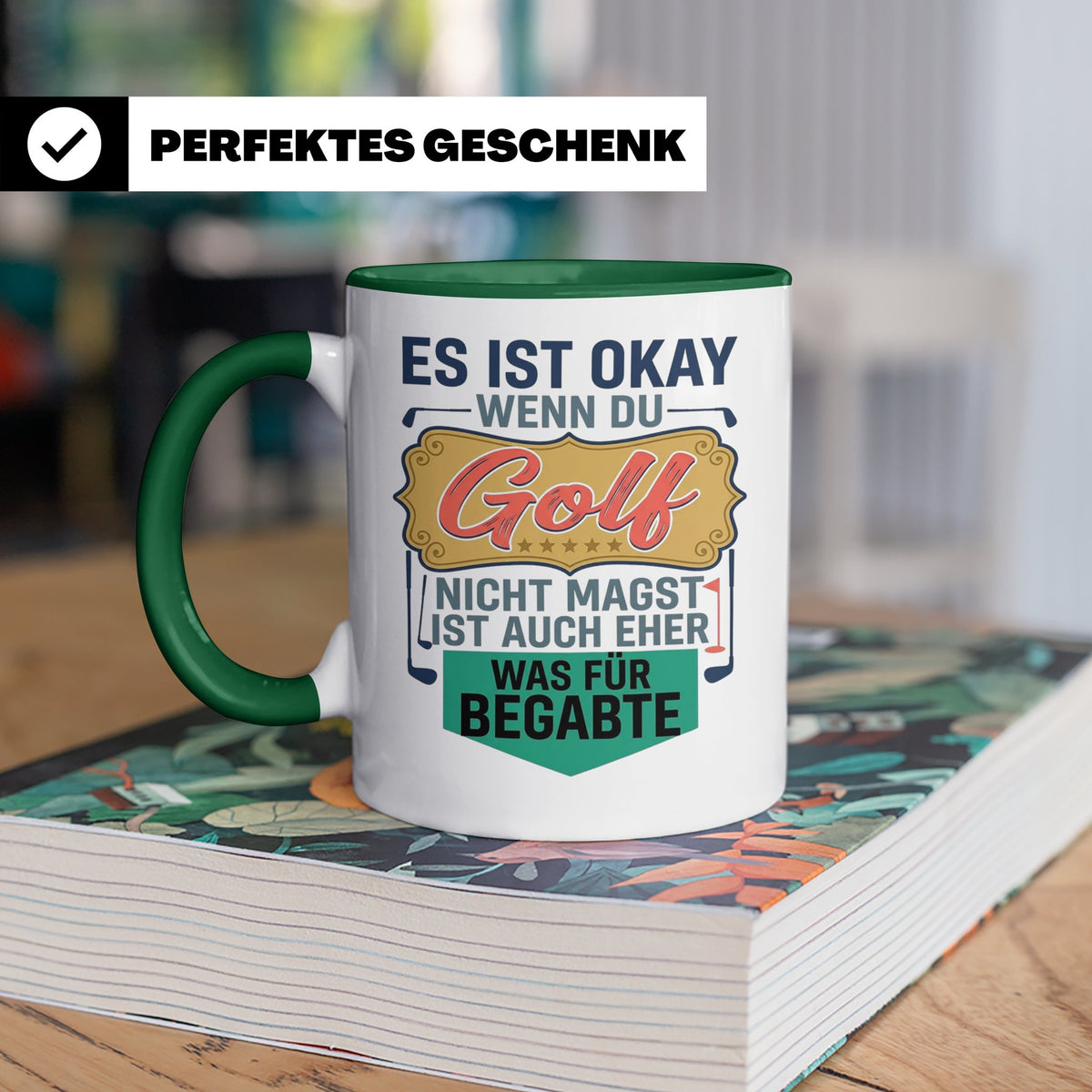 Golfer Tasse mit Spruch Was für Begabte, lustiges Geschenk f – Grün [farbe:grün]