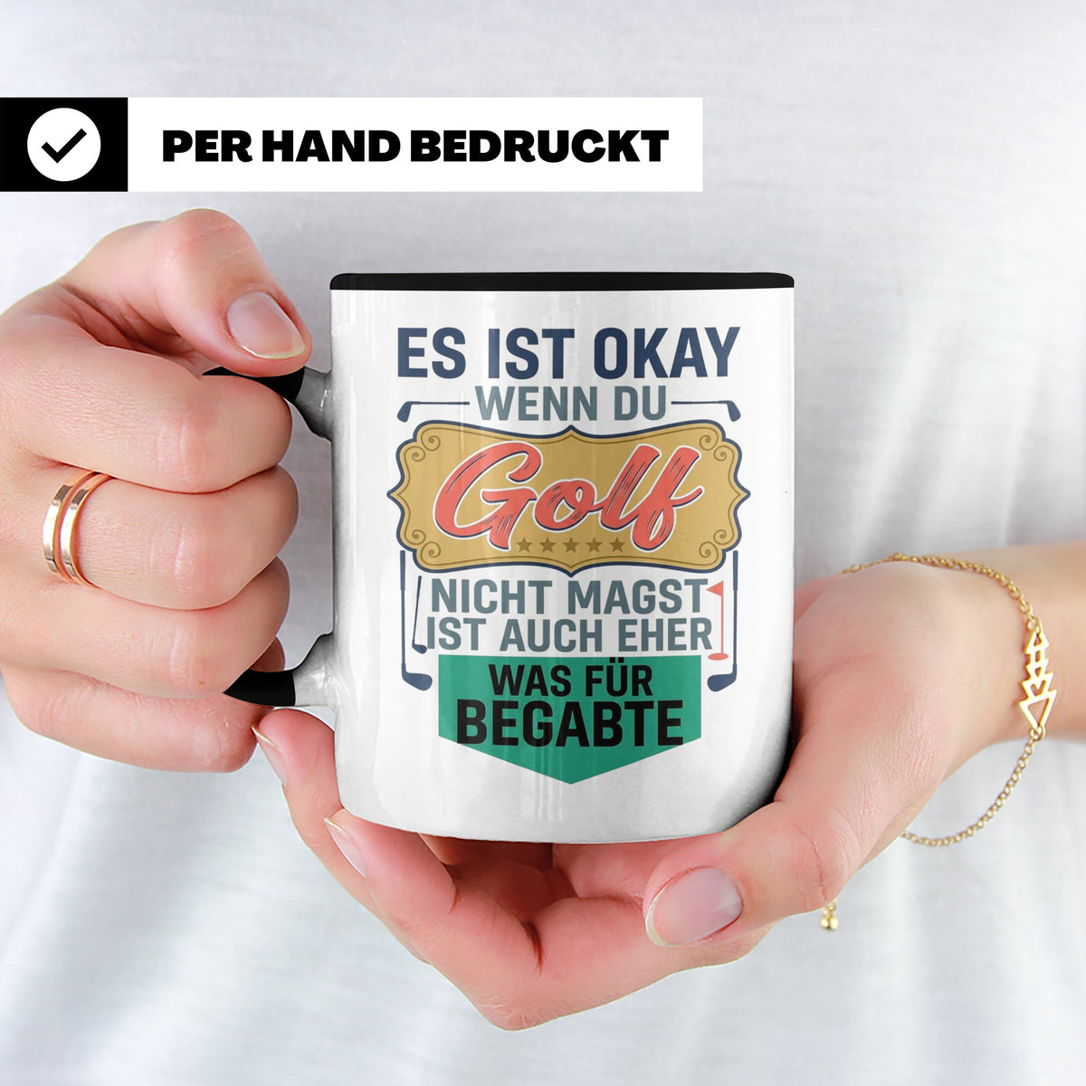 Golfer Tasse mit Spruch Was für Begabte, lustiges Geschenk f – Schwarz [farbe:schwarz]