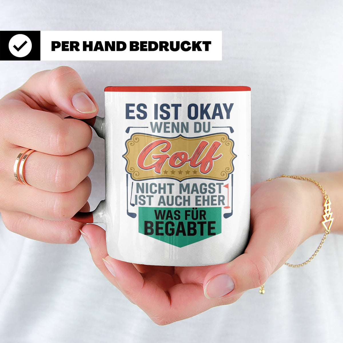Golfer Tasse mit Spruch Was für Begabte, lustiges Geschenk f – Rot [farbe:rot]