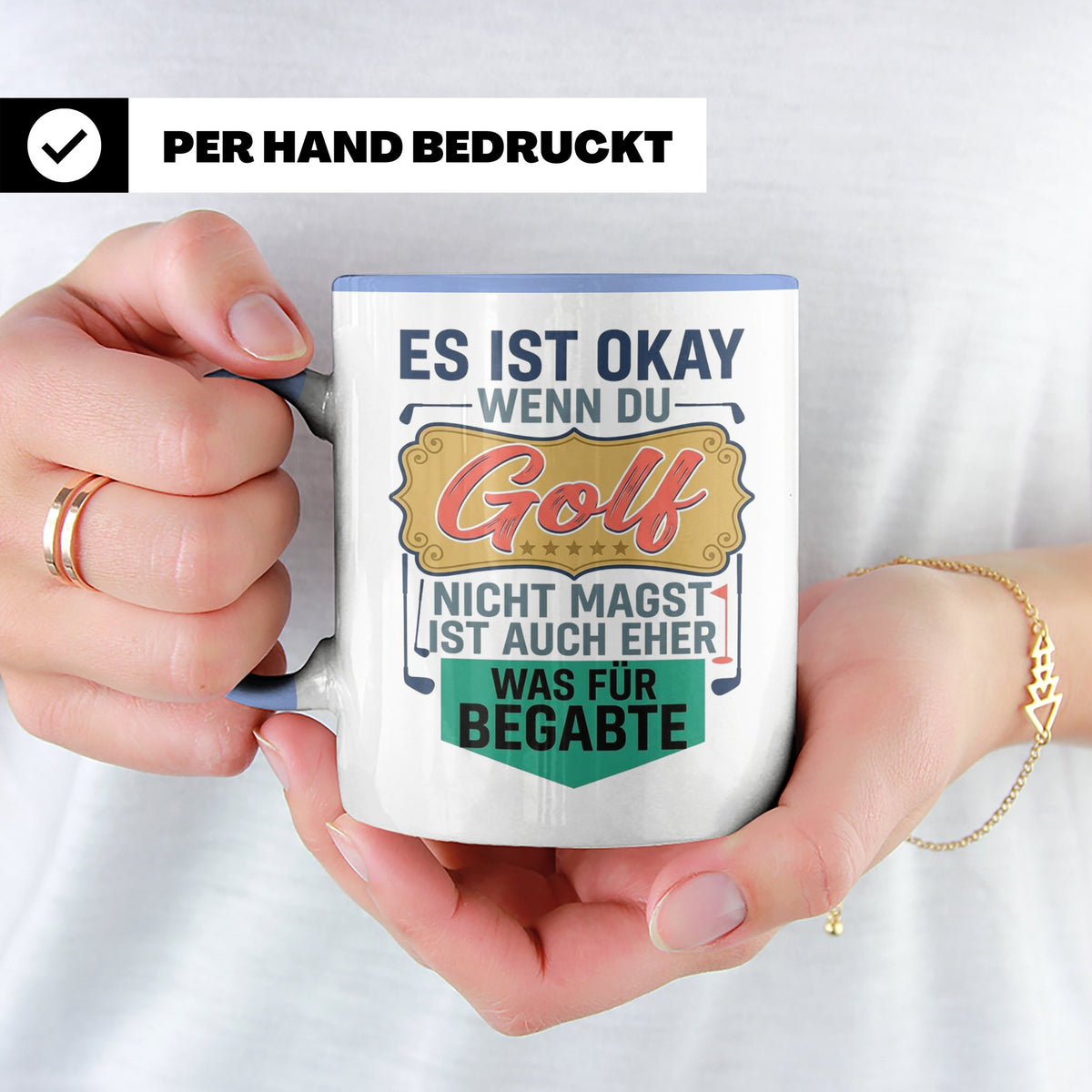 Golfer Tasse mit Spruch Was für Begabte, lustiges Geschenk f – Blau [farbe:blau]