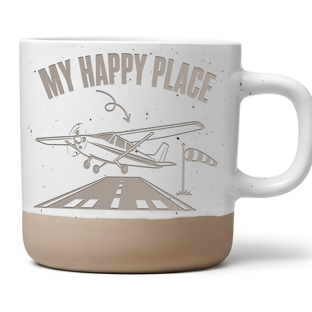 Flugzeug Tasse My Happy Place - Lustiges Geschenk für Piloten - Fliege – Bild 1