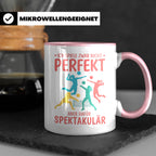 Volleyball Tasse mit Spruch Nicht Perfekt Aber Spektakulär,  – Rosa [farbe:rosa]