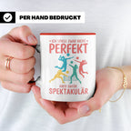 Volleyball Tasse mit Spruch Nicht Perfekt Aber Spektakulär,  – Rot [farbe:rot]