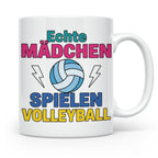 Volleyball Tasse für Mädchen mit Spruch Echte Mädchen spiele – Weiß [farbe:weiß]