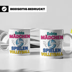 Volleyball Tasse für Mädchen mit Spruch Echte Mädchen spiele – Weiß [farbe:weiß]