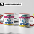 Volleyball Tasse für Mädchen mit Spruch Echte Mädchen spiele – Rot [farbe:rot]