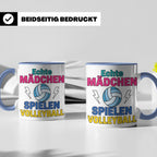 Volleyball Tasse für Mädchen mit Spruch Echte Mädchen spiele – Blau [farbe:blau]