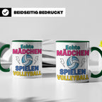 Volleyball Tasse für Mädchen mit Spruch Echte Mädchen spiele – Grün [farbe:grün]