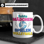 Volleyball Tasse für Mädchen mit Spruch Echte Mädchen spiele – Weiß [farbe:weiß]