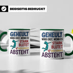 Volleyball Tasse mit Spruch Geheult wird erst wenns blutet.  – Grün [farbe:grün]