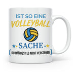 Volleyball Tasse mit Spruch, Geschenk für Volleyballer, Spie – Weiß [farbe:weiß]
