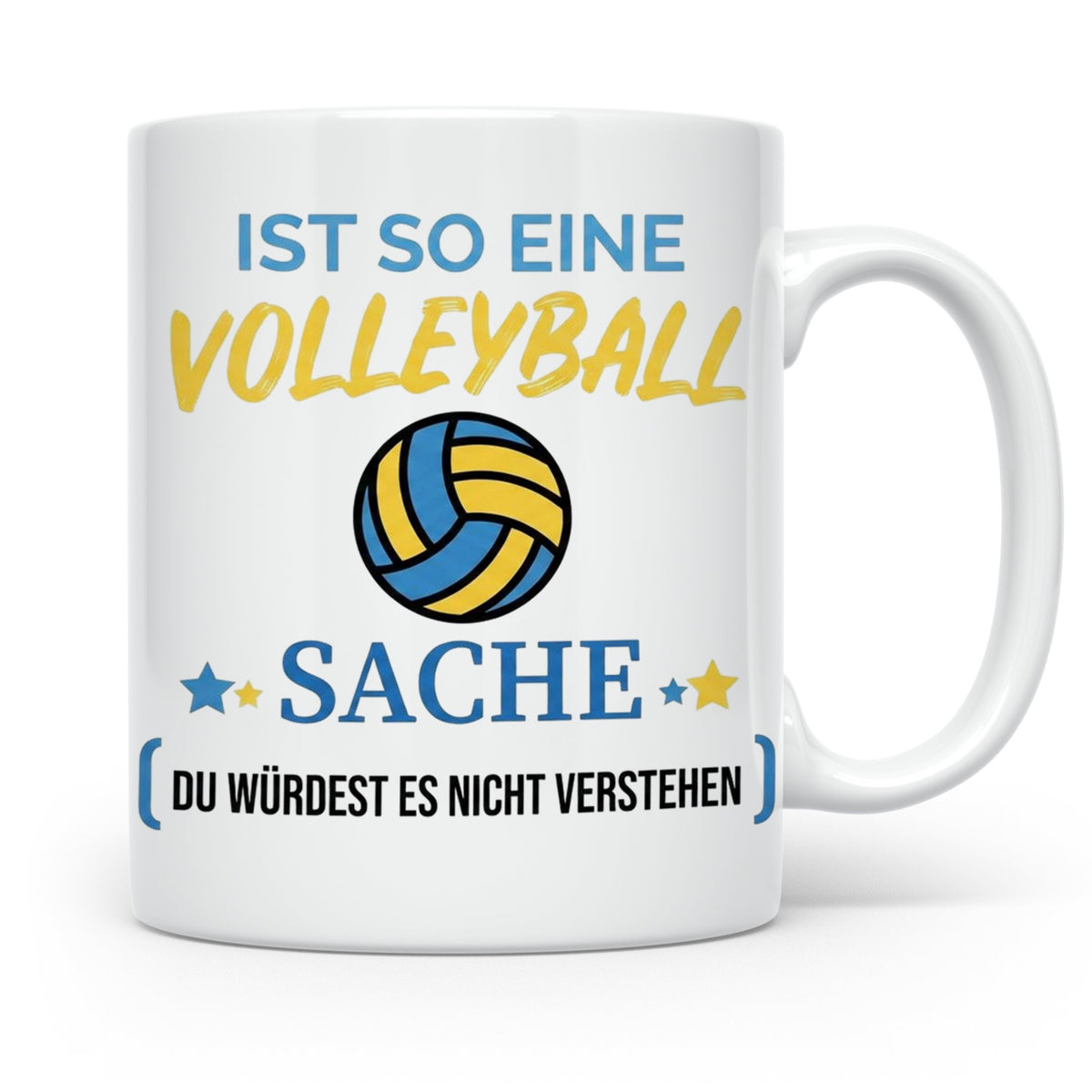Volleyball Tasse mit Spruch, Geschenk für Volleyballer, Spie – Weiß [farbe:weiß]