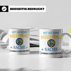 Volleyball Tasse mit Spruch, Geschenk für Volleyballer, Spie – Weiß [farbe:weiß]