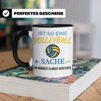 Volleyball Tasse mit Spruch, Geschenk für Volleyballer, Spie – Schwarz [farbe:schwarz]
