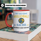 Volleyball Tasse mit Spruch, Geschenk für Volleyballer, Spie – Rot [farbe:rot]