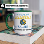 Volleyball Tasse mit Spruch, Geschenk für Volleyballer, Spie – Grün [farbe:grün]