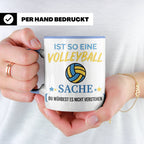 Volleyball Tasse mit Spruch, Geschenk für Volleyballer, Spie – Blau [farbe:blau]