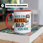 Kletterer Tasse mit Spruch Altes Bild von mir, Lustiges Sper – Rot [farbe:rot]