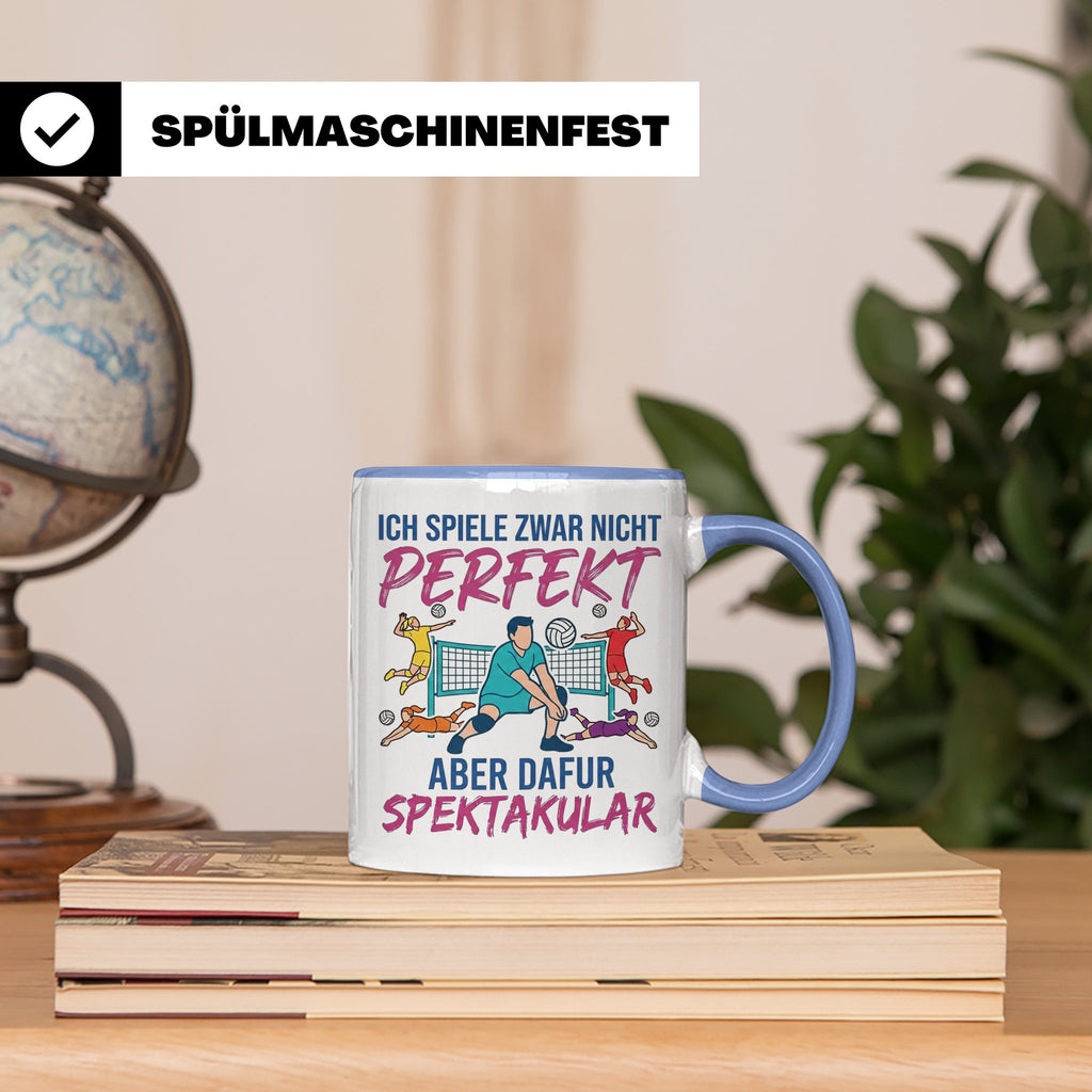 Volleyball Tasse Nicht Perfekt Dafür Spektakulär. Lustiges G – Blau [farbe:blau]