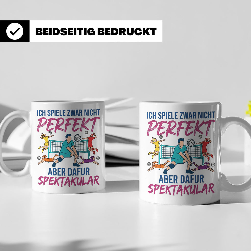 Volleyball Tasse Nicht Perfekt Dafür Spektakulär. Lustiges G – Weiß [farbe:weiß]