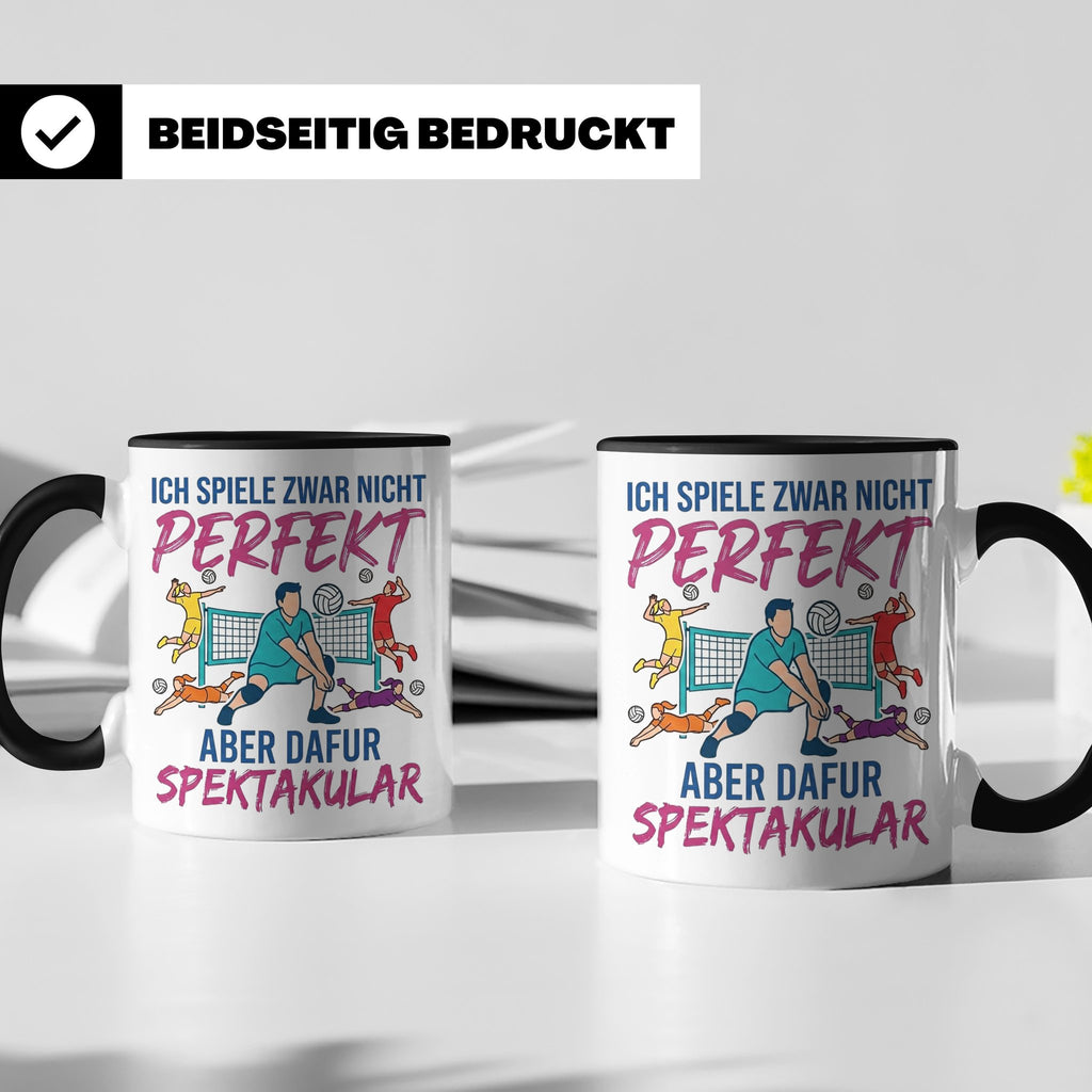 Volleyball Tasse Nicht Perfekt Dafür Spektakulär. Lustiges G – Schwarz [farbe:schwarz]