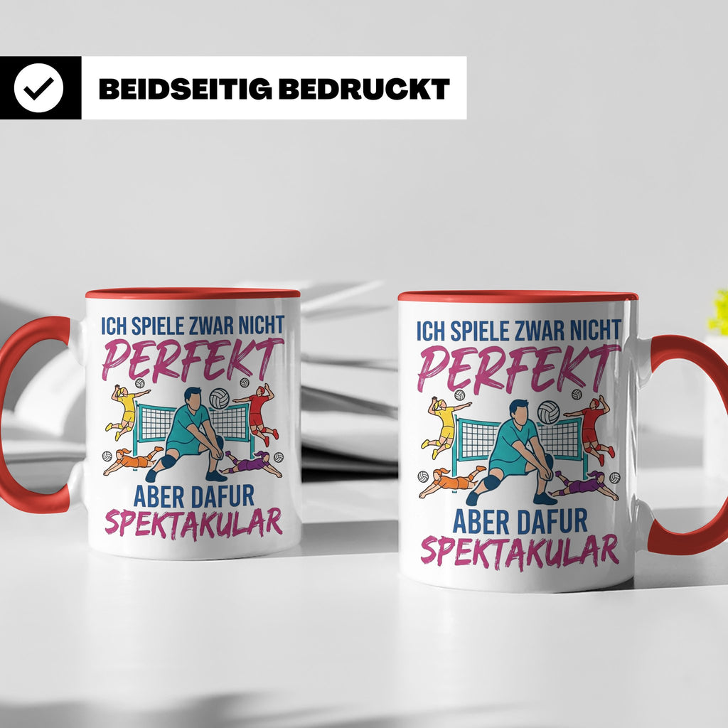 Volleyball Tasse Nicht Perfekt Dafür Spektakulär. Lustiges G – Rot [farbe:rot]