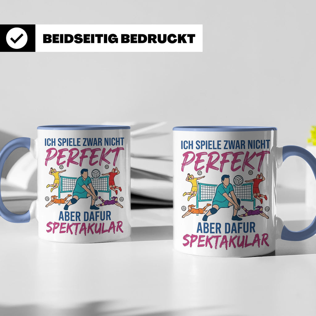 Volleyball Tasse Nicht Perfekt Dafür Spektakulär. Lustiges G – Blau [farbe:blau]