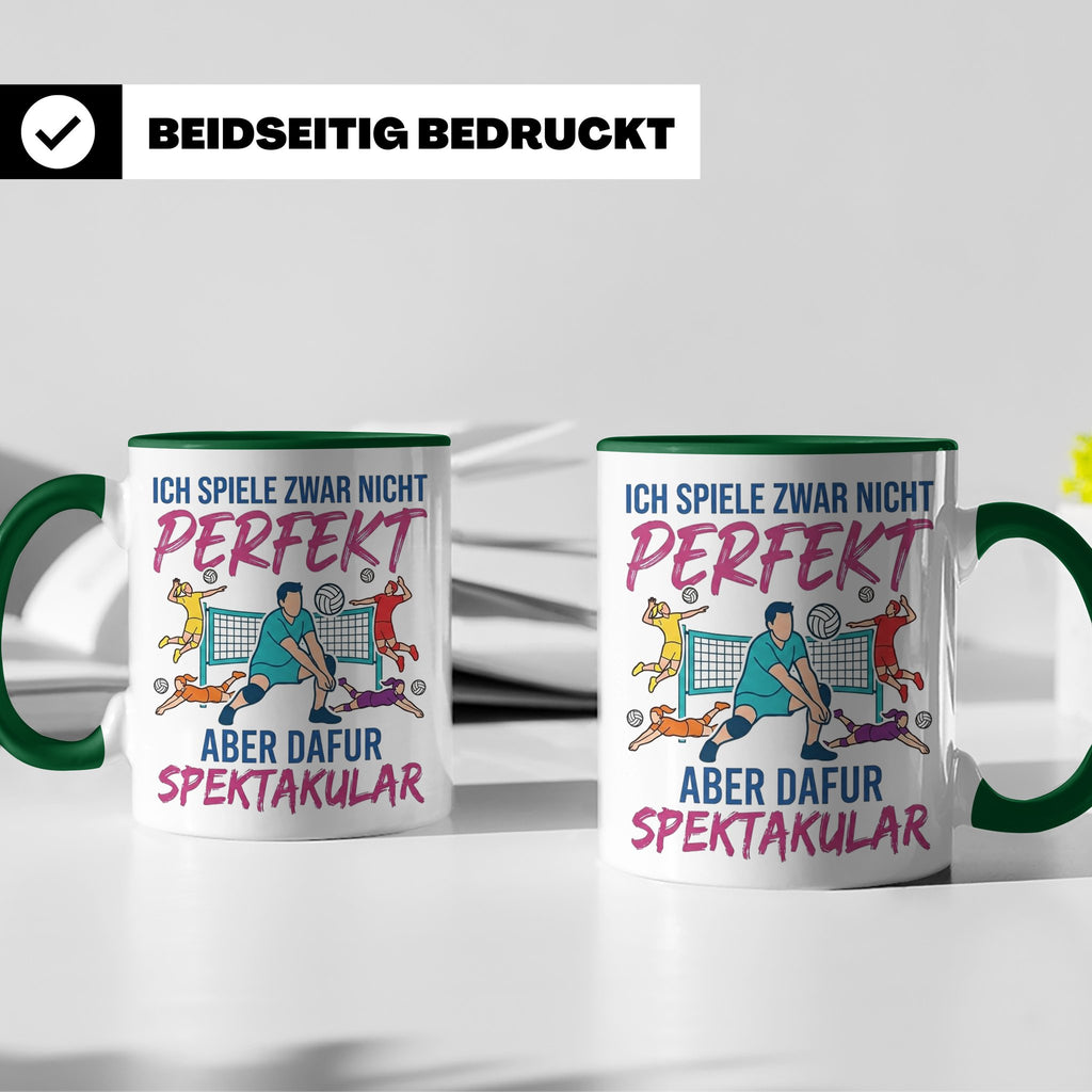 Volleyball Tasse Nicht Perfekt Dafür Spektakulär. Lustiges G – Grün [farbe:grün]
