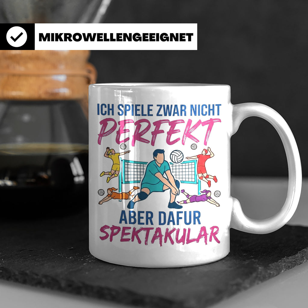 Volleyball Tasse Nicht Perfekt Dafür Spektakulär. Lustiges G – Weiß [farbe:weiß]