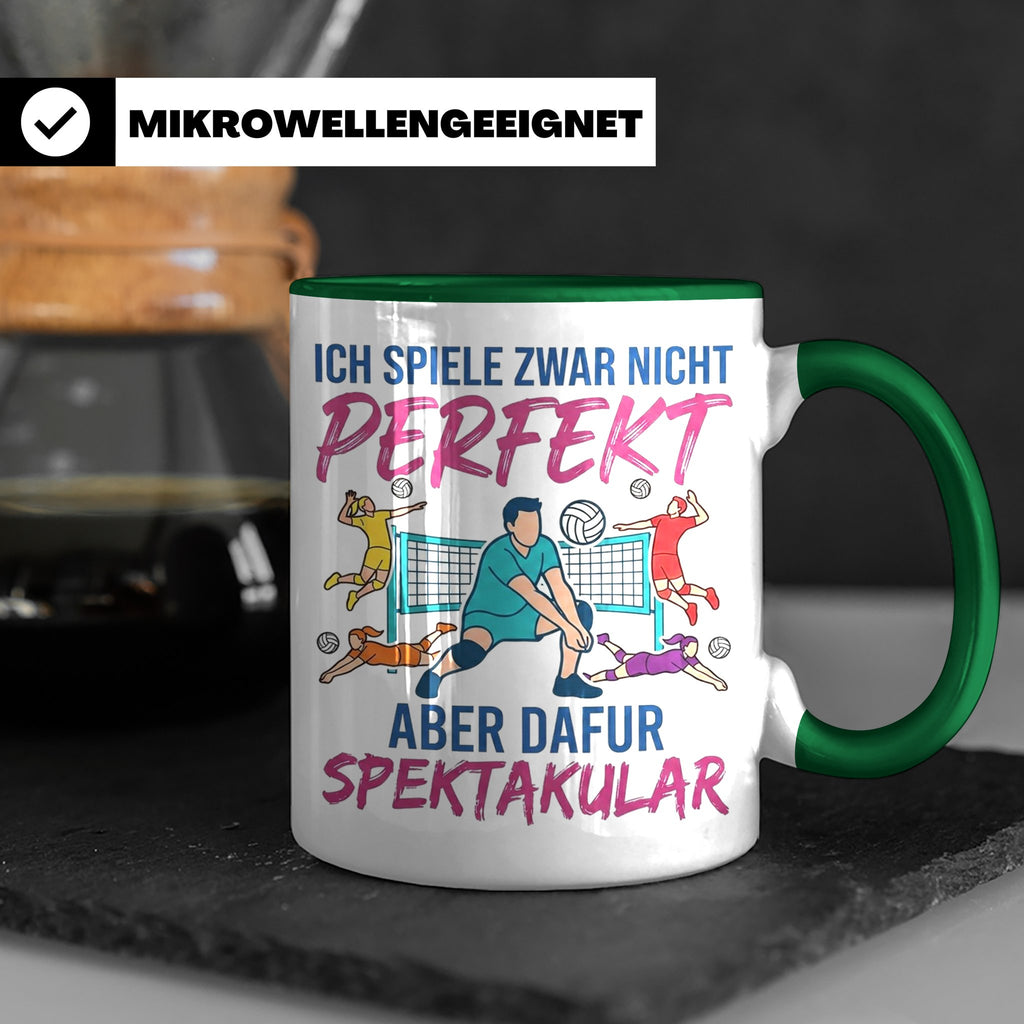 Volleyball Tasse Nicht Perfekt Dafür Spektakulär. Lustiges G – Grün [farbe:grün]