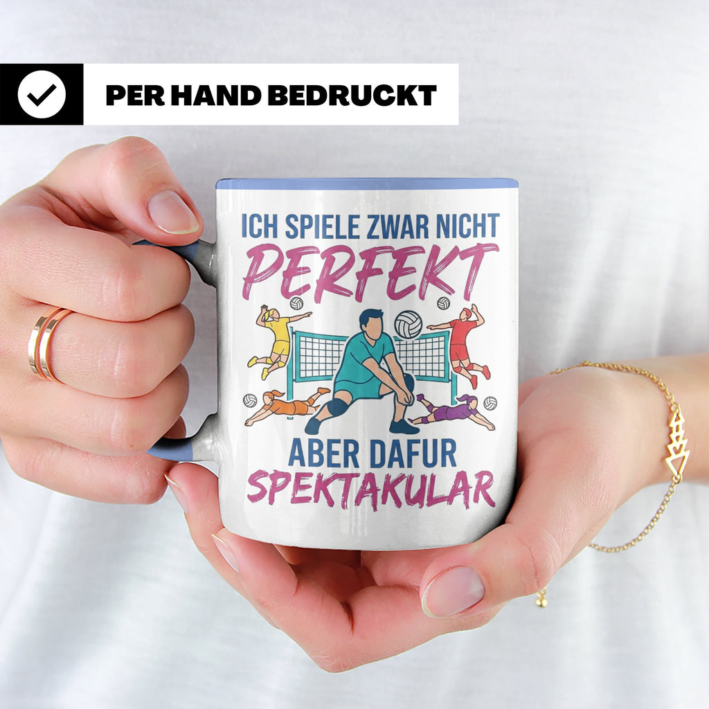 Volleyball Tasse Nicht Perfekt Dafür Spektakulär. Lustiges G – Blau [farbe:blau]