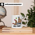 Boulder Tasse Faultier Climb All Day Kletterhalle Kaffeebech – Weiß [farbe:weiß]