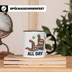 Boulder Tasse Faultier Climb All Day Kletterhalle Kaffeebech – Schwarz [farbe:schwarz]