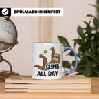 Boulder Tasse Faultier Climb All Day Kletterhalle Kaffeebech – Blau [farbe:blau]