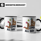 Boulder Tasse Faultier Climb All Day Kletterhalle Kaffeebech – Schwarz [farbe:schwarz]