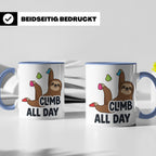 Boulder Tasse Faultier Climb All Day Kletterhalle Kaffeebech – Blau [farbe:blau]