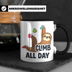 Boulder Tasse Faultier Climb All Day Kletterhalle Kaffeebech – Schwarz [farbe:schwarz]