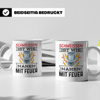 Schweißen Tasse - Schweißerhelm mit Flammen Motiv - Metallba – Weiß [farbe:weiß]
