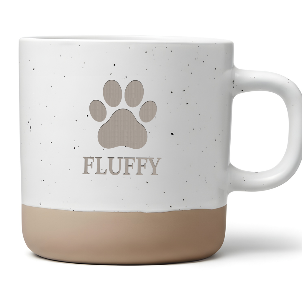 Personalisierte Tasse mit Pfote und Name, Hundetasse Wunschname, Katzenliebhaber Becher, Geschenk für Hundebesitzer, Pfotenabdruck Tasse