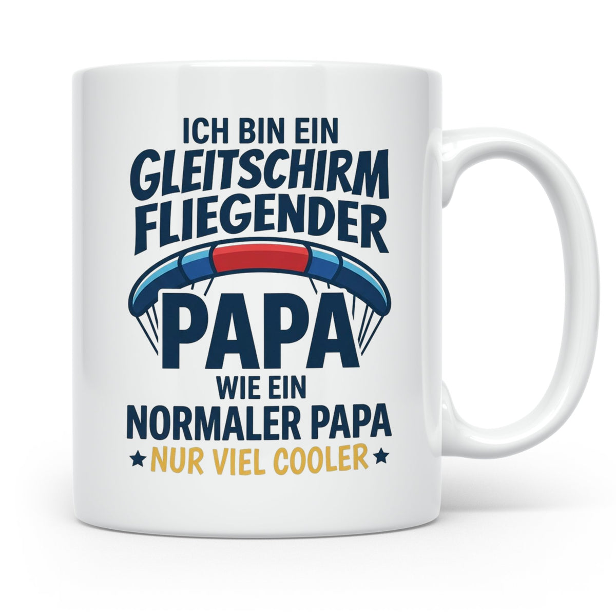 Gleitschirmflieger Papa Tasse mit Spruch Cooler Papa Geschen – Weiß [farbe:weiß]