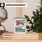 Fallschirmspringer Tasse 'Kein Engel aber fliegen' Spruch Sk – Schwarz [farbe:schwarz]